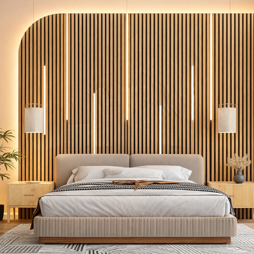 Acoustic Timber Panel with Integrated LED