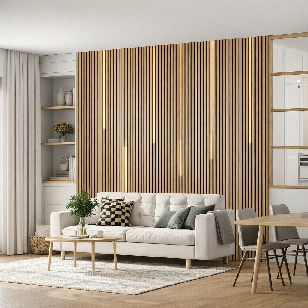 Acoustic Timber Panel with Integrated LED